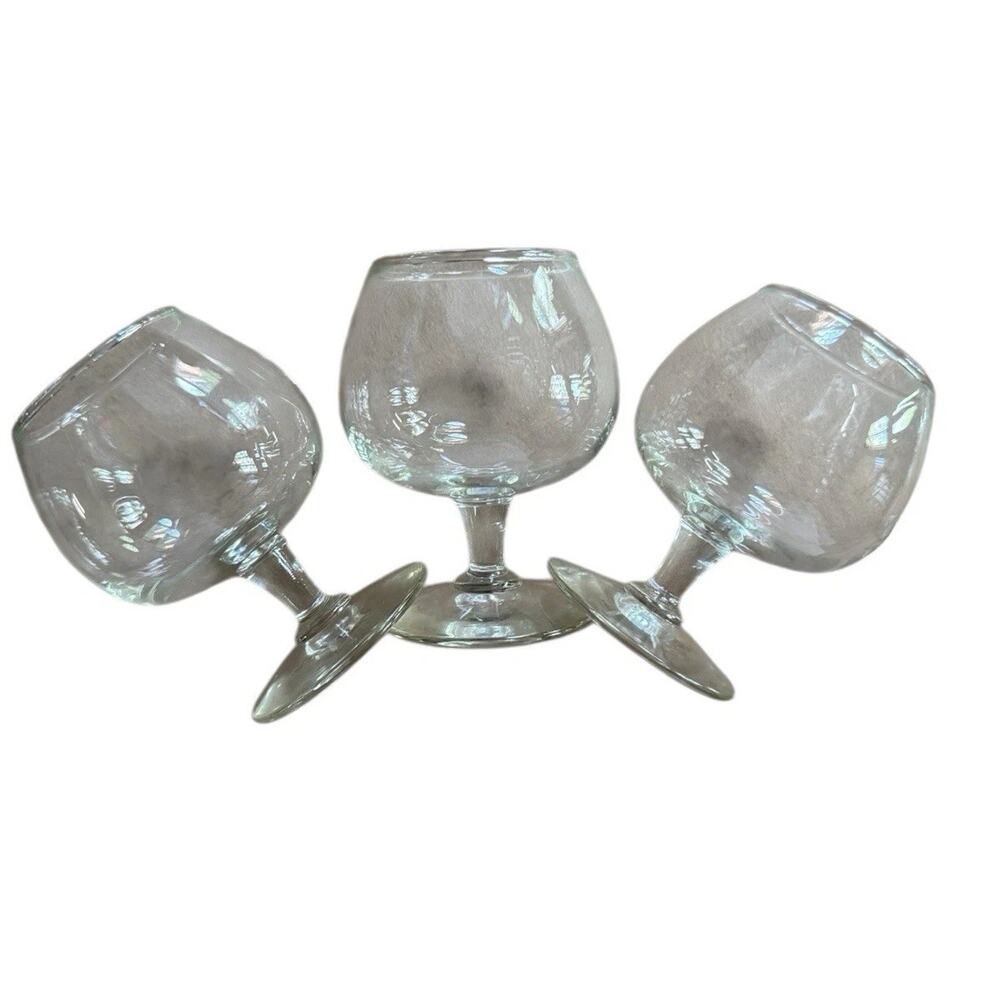 VTG Mini Brandy Snifters (3)‎ Barware Man Cave Leisure Cognac 4 Oz Cigar Party